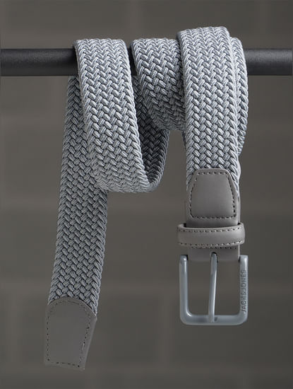 Grey Woven Braided Belt