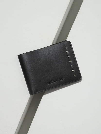 Black Studded Leather Wallet
