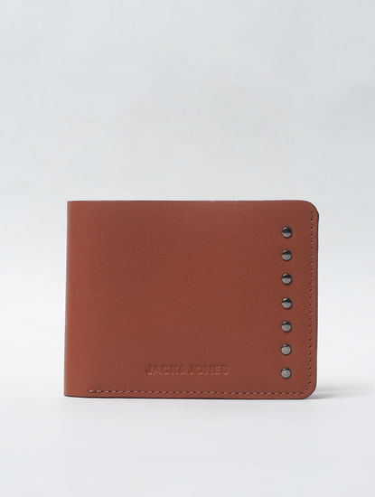 Brown Studded Leather Wallet