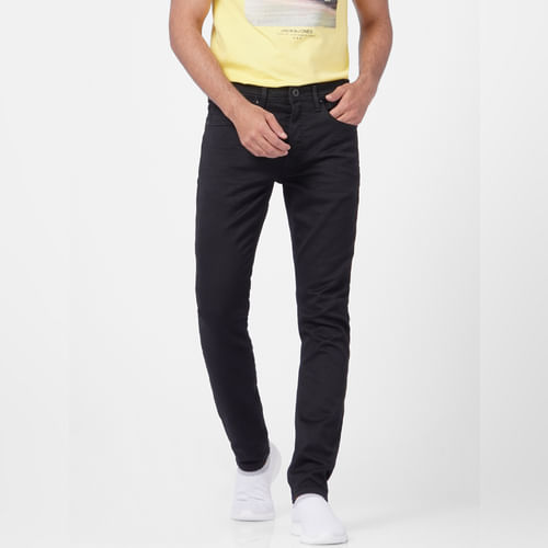 JACK&JONES Black Low Rise Glenn Slim Jeans