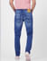 Blue Low Rise Distressed Ben Skinny Jeans_403373+4