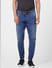Dark Blue Low Rise Pintuck Anti Fit Jeans_403390+2