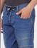 Dark Blue Low Rise Pintuck Anti Fit Jeans_403390+5
