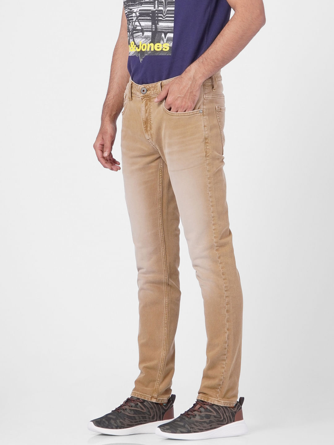 Buy Men Brown Dark Wash Low Skinny Fit Jeans Online  909171  Peter England