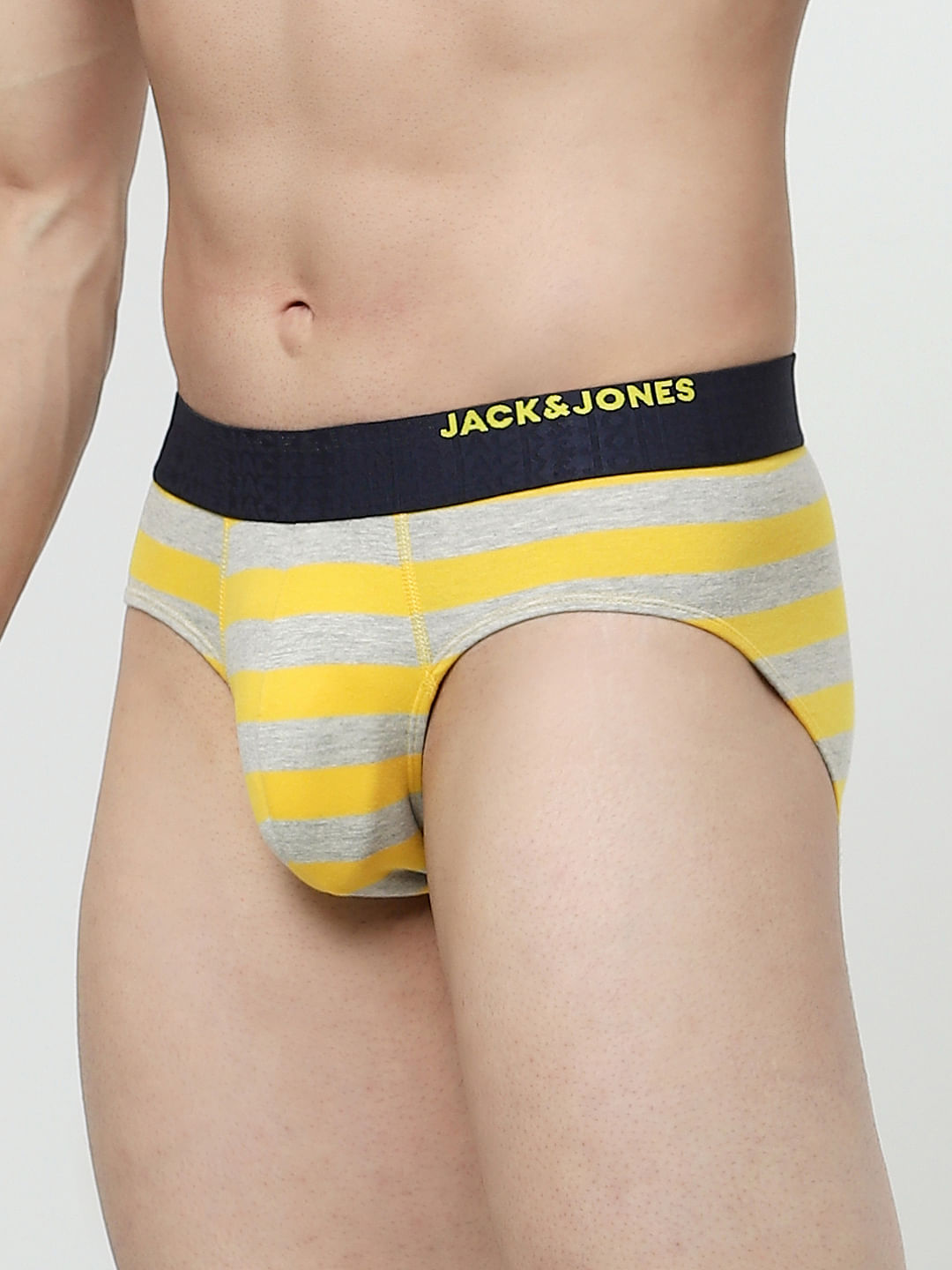 Buy Yellow Striped Briefs for Men