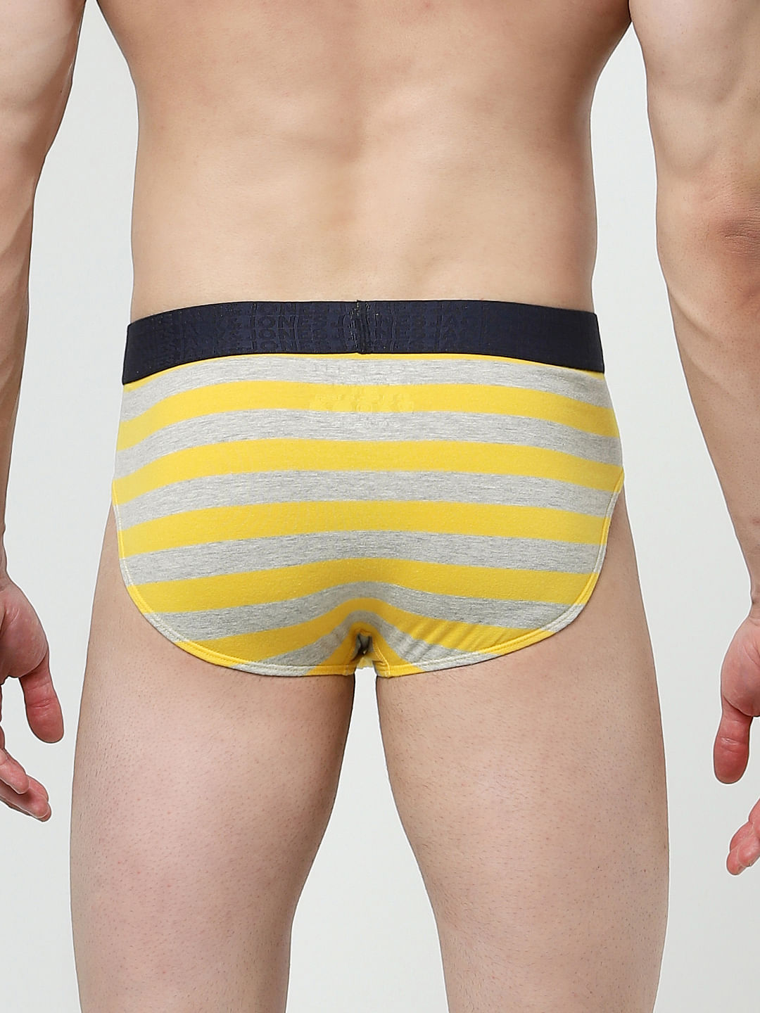 Buy Yellow Striped Briefs for Men