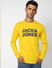Yellow Logo Print Full Sleeves T-shirt_403426+2