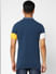 Blue Colourblocked Polo Neck T-shirt_403436+4