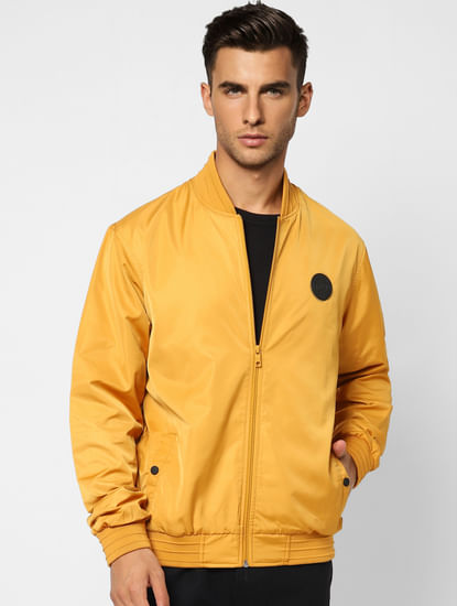 Yellow Zip-Up Casual Jacket