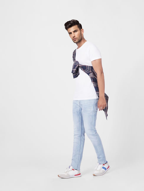 Blue Low Rise Washed Liam Skinny Jeans