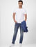 Dark Blue Low Rise Washed Ben Skinny Fit Jeans_403461+1