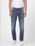 Dark Blue Low Rise Washed Ben Skinny Fit Jeans_403461+2