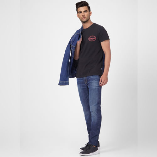 JACK&JONES Dark Blue Low Rise Glenn Slim Jeans