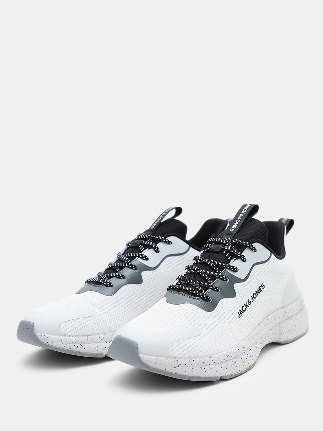 White Lace-Up Mesh Sneakers White Lace-Up Mesh Sneakers