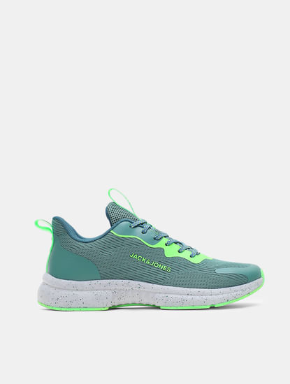 Green Lace-Up Mesh Sneakers