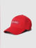 Red Logo Print Baseball Cap_403644+3