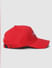 Red Logo Print Baseball Cap_403644+4