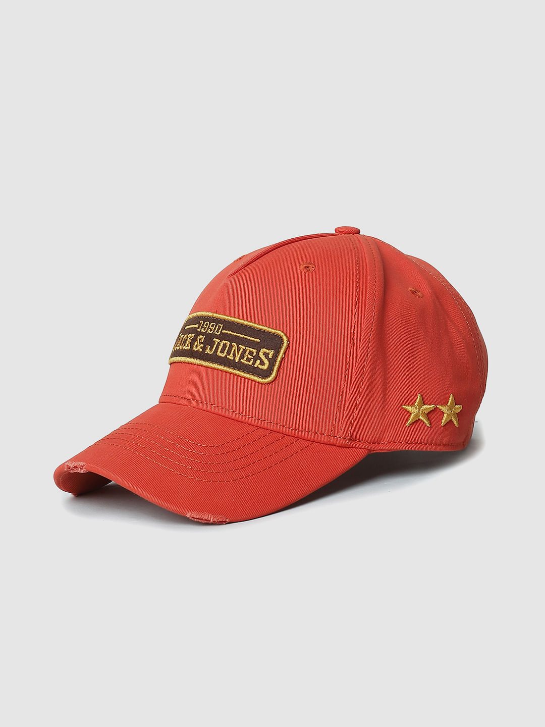 Orange Embroidered Logo Baseball Cap|281947301