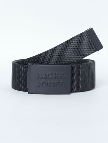 Black Logo Buckle Tape Belt
