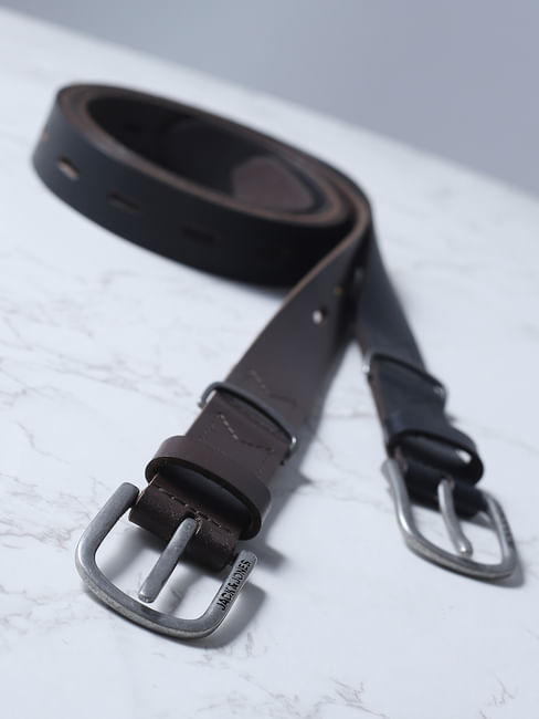 Brown Leather Cut-Out Detail Belt