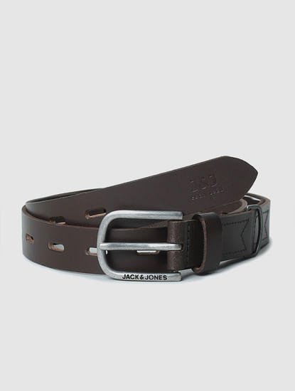 Brown Leather Cut-Out Detail Belt