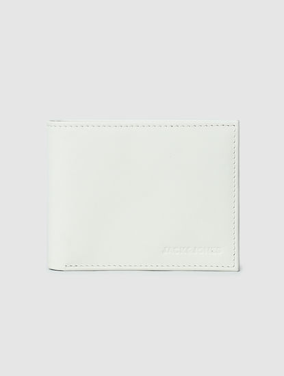 White Colourblocked Leather Wallet