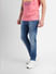 Blue Low Rise Washed Ben Skinny Fit Jeans_405681+3