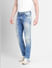 Light Blue Low Rise Distressed Slim Fit Jeans_405680+3