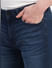 Dark Blue Low Rise Indigo Knit Skinny Fit Jeans