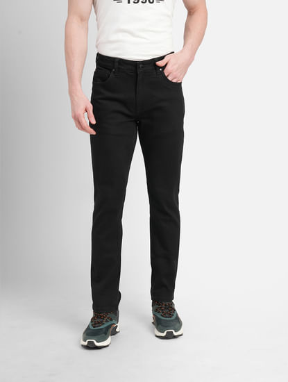 Black Low Rise Washed Ben Skinny Fit Jeans