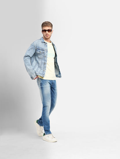 Blue Low Rise Washed Liam Skinny Fit Jeans