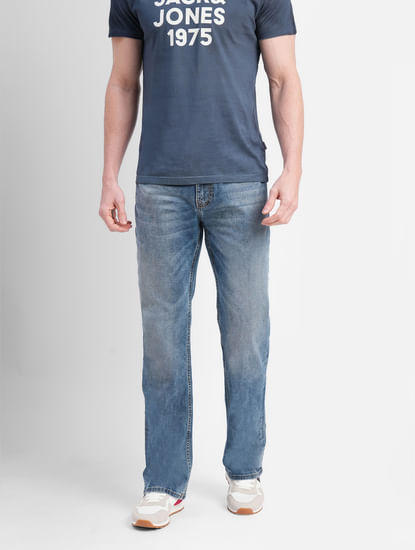 Blue Low Rise Washed Ray Bootcut Jeans