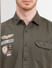 Green Badge Detail Short Sleeves Shirt_405595+5