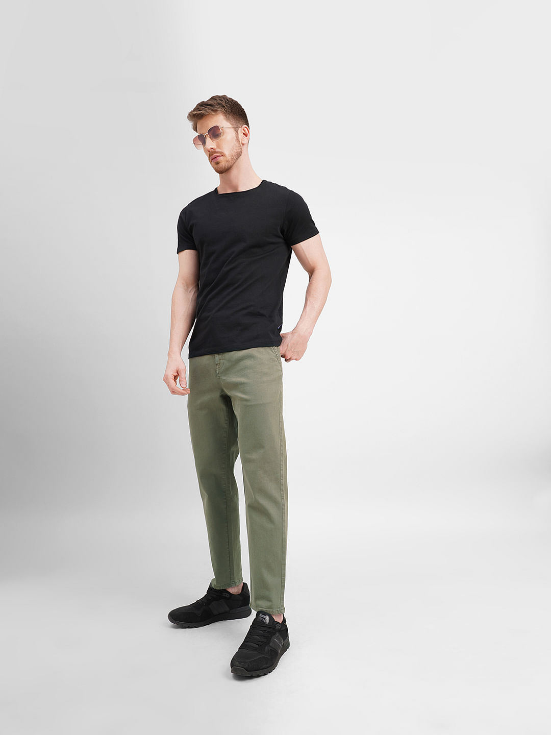 Buy Olive Green Trousers & Pants for Women by Outryt Online | Ajio.com