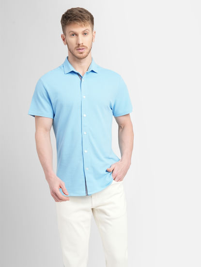 Blue Short Sleeves Shirt