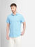 Blue Short Sleeves Shirt_405701+3