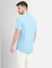 Blue Short Sleeves Shirt_405701+4
