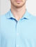 Blue Short Sleeves Shirt_405701+5