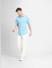 Blue Short Sleeves Shirt_405701+6