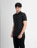 Black All Over Print Polo Neck T-shirt