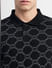 Black All Over Print Polo Neck T-shirt