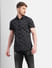 Black All Over Print Short Sleeves Shirt_405647+2