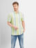Lime Green Colourblocked Short Sleeves Shirt_405735+2