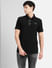Black Logo Print Polo Neck T-shirt