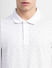 White Printed Polo Neck T-shirt_405802+5