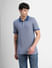 Blue Printed Polo Neck T-shirt_405804+2