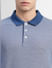 Blue Printed Polo Neck T-shirt_405804+5