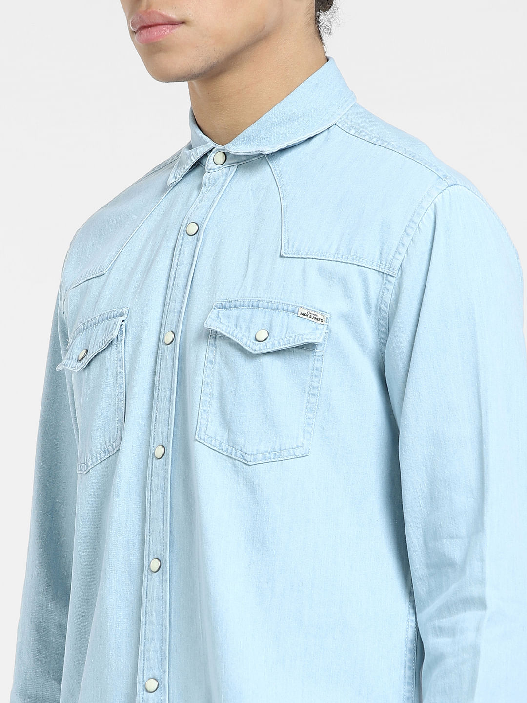 424 denim shirt men's blue color 35424EJ01L1.236545 | buy on PRM