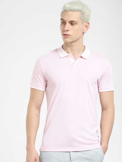 Light Pink Polo Neck T-shirt