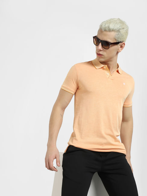 Orange Polo Neck T-shirt